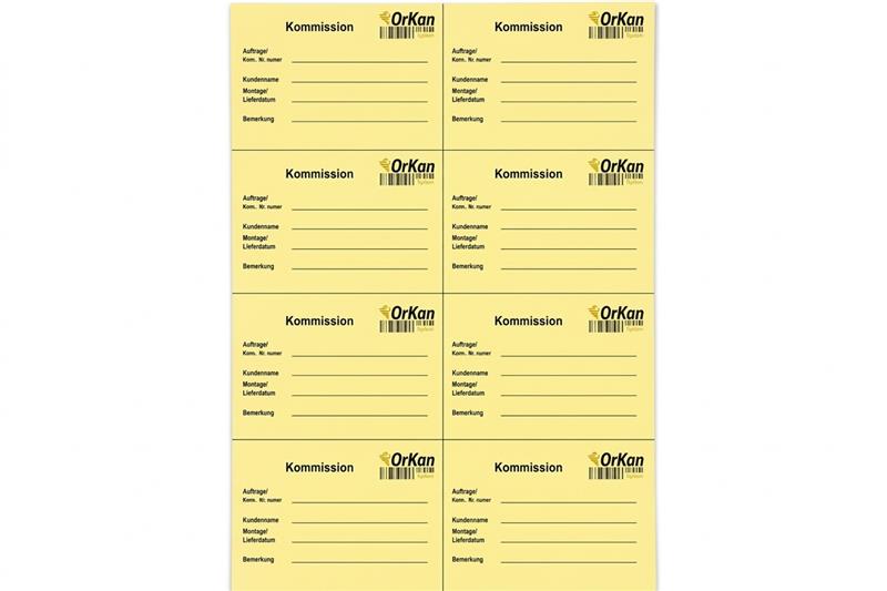 Produktbild OrKan Kommissionsetikett