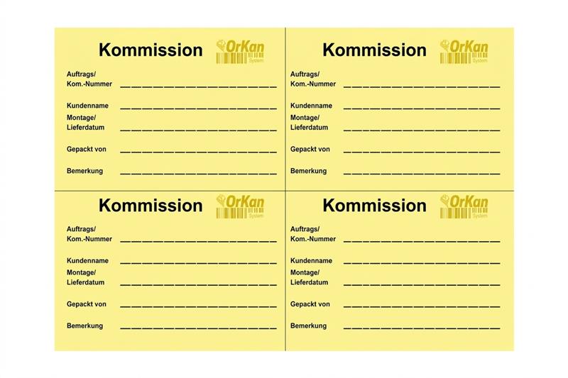 Produktbild OrKan Kommissionsetikett
